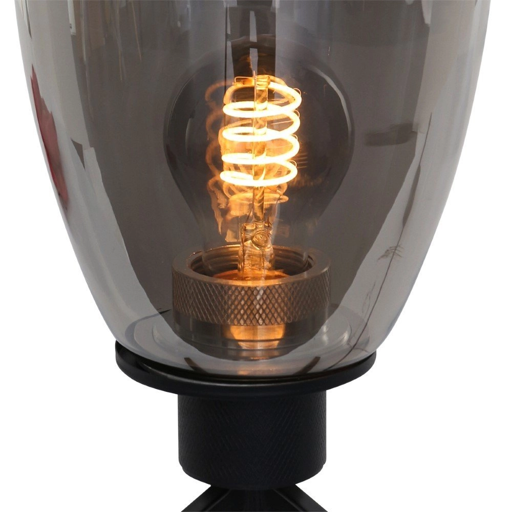 Glass table lamp Reflexion 15cm black with smoke glass Steinhauer 8712746132618