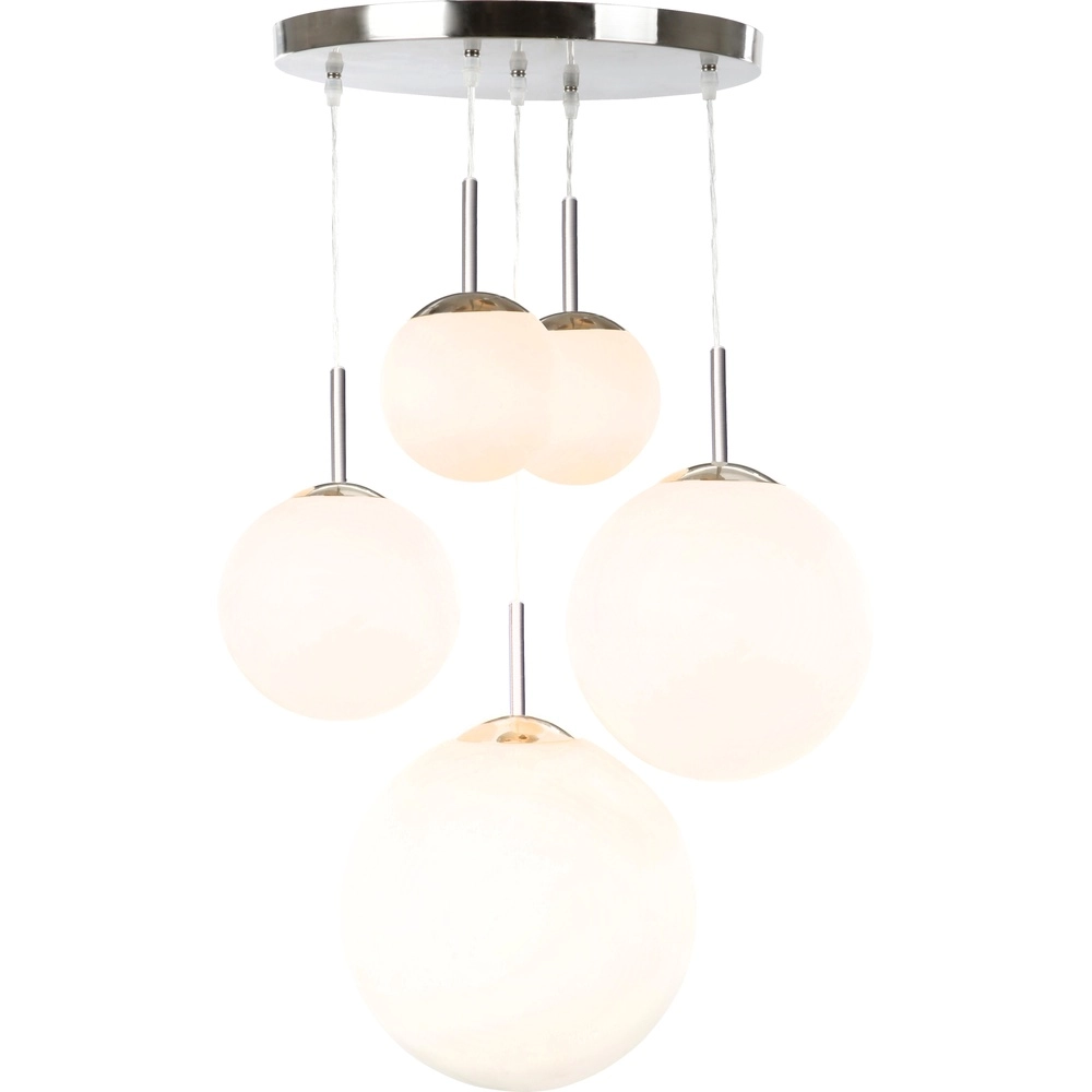 Design pendant lamp Balla 5-light nickel with white Globo 9007371199693