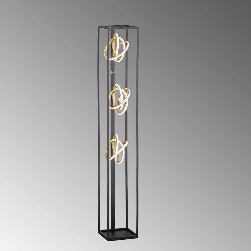Design standing lamp Gisi black with gold Fischer & Honsel 4003694402866