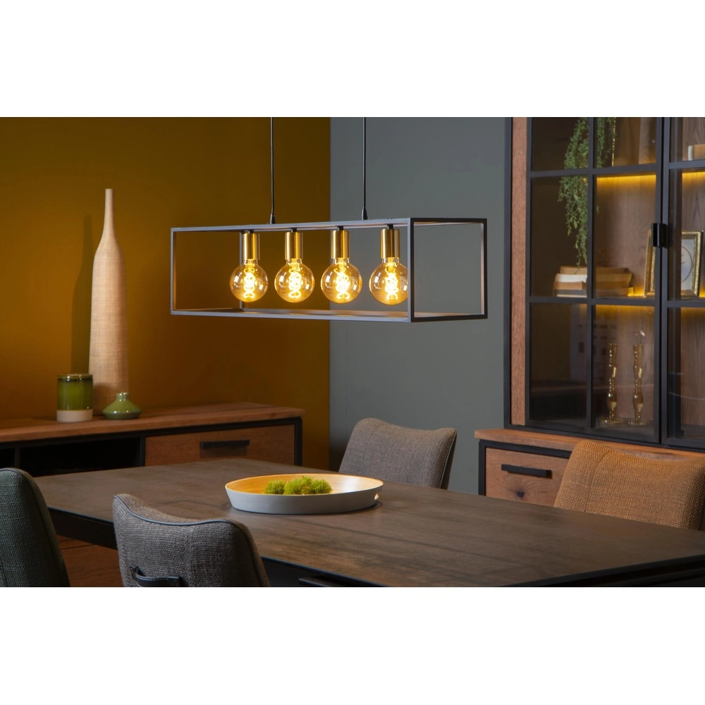Pendant lamp Ruben 4-light black Lucide 5411212000163