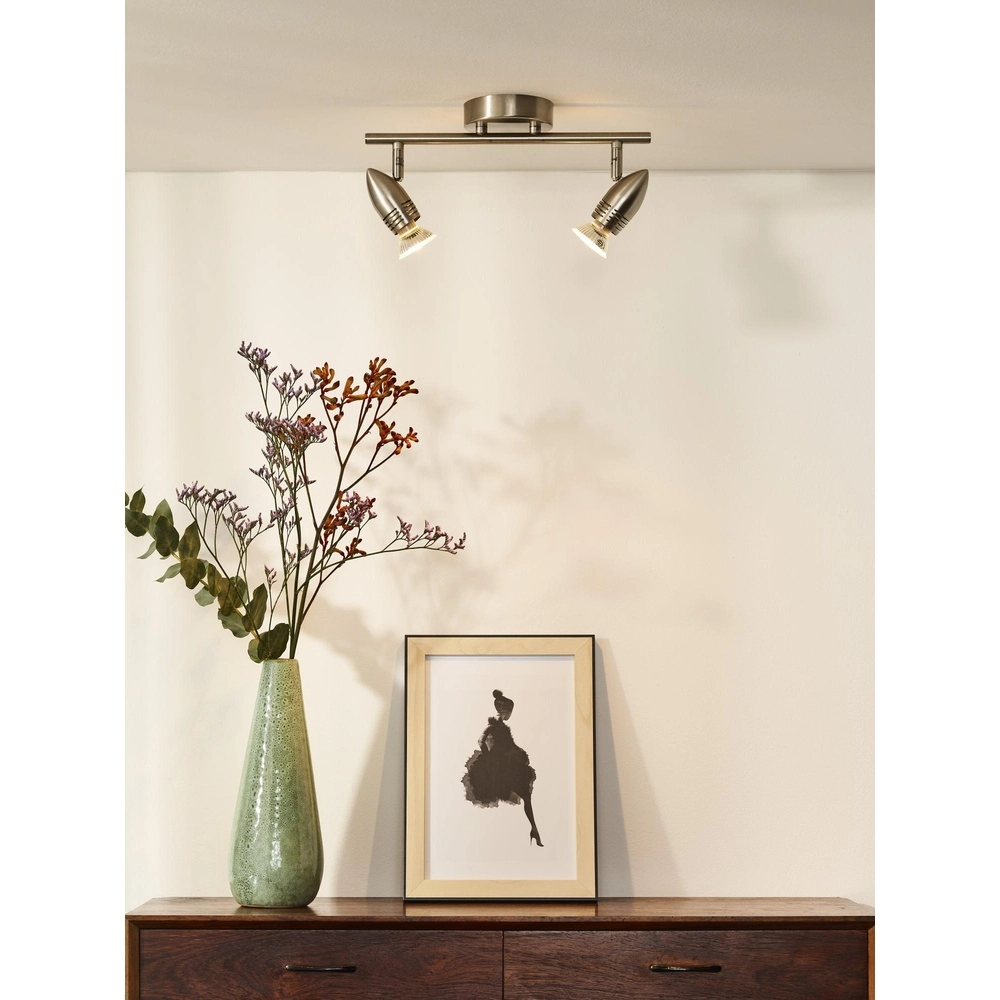 Ceiling spotlight Caro-Led 2-light matt chrome Lucide 5411212133397
