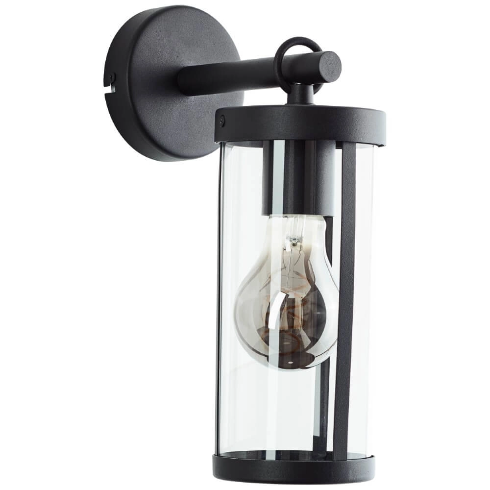 Black wall lamp Sidney transparent glass Brilliant 4004353435676