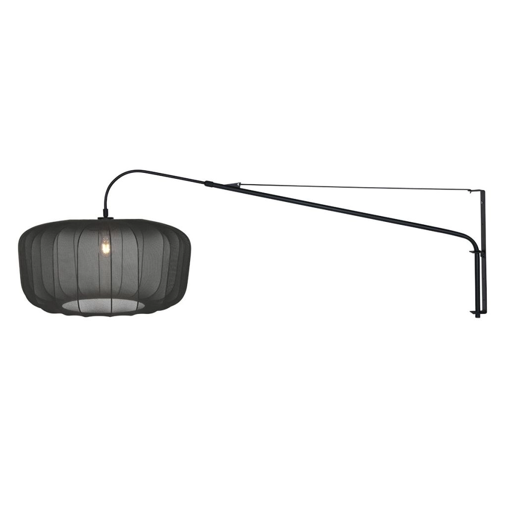 Wall lamp black Vela Lino with black shade Ø60cm Steinhauer 8712746182507