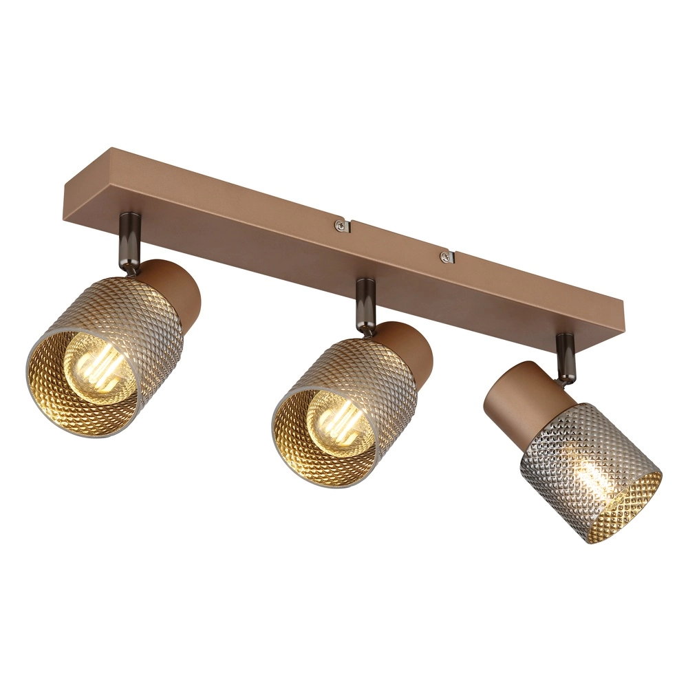 Ceiling lamp Satella 3-light coffee brown