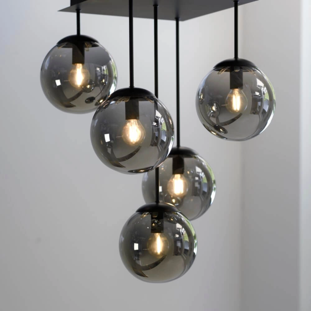5-light ceiling lamp Big Widow black Just Light 4043689988371