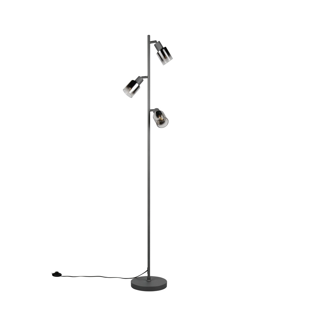 Floor lamp Cadiz 3-light smoke glass Trio 4017807653496