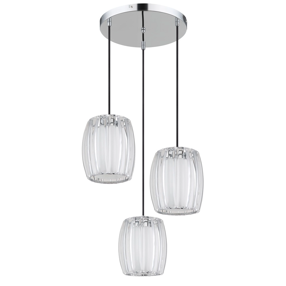 3-light pendant lamp Maribel chrome round Globo 9007371580101