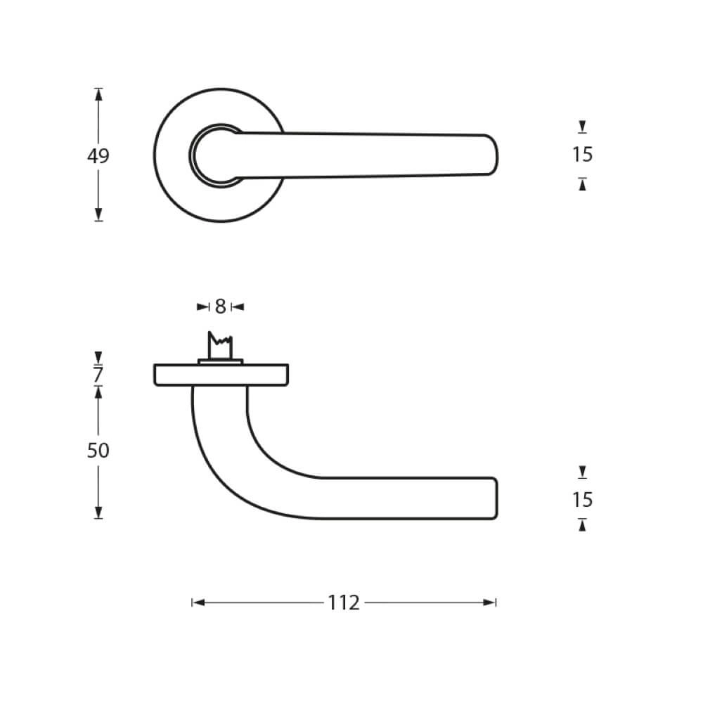 Modern door handle Elena black Intersteel 8714186046326