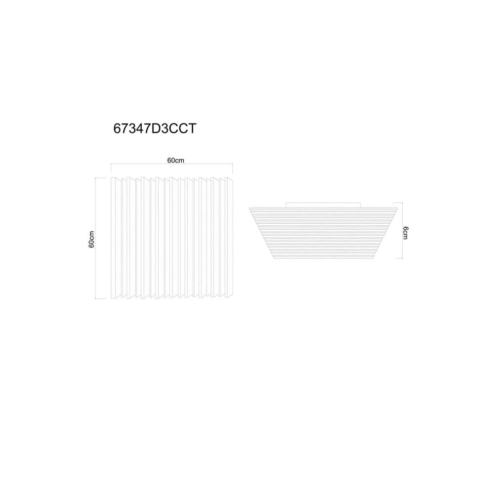 Ceiling lamp Hayden black with wood square 60cm Globo 9007371513642
