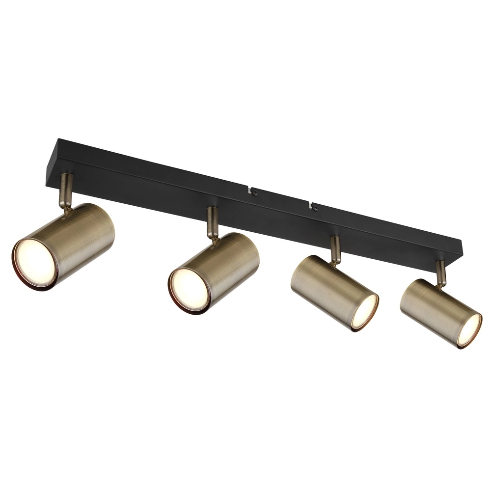 Ceiling lamp 4-lights Robby black with bronze