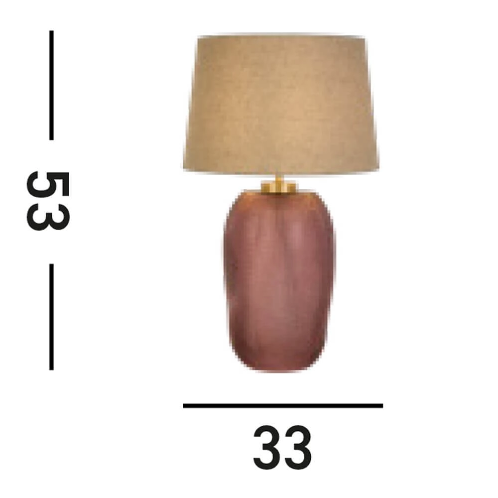 Table lamp Amethyst pink glass Searchlight 5053423273648
