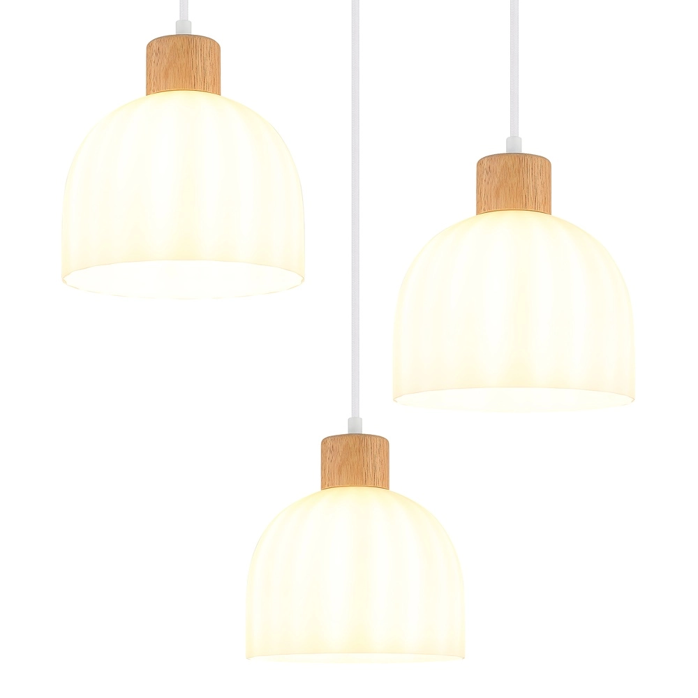 3-light pendant lamp Swanson white Globo 9007371592999