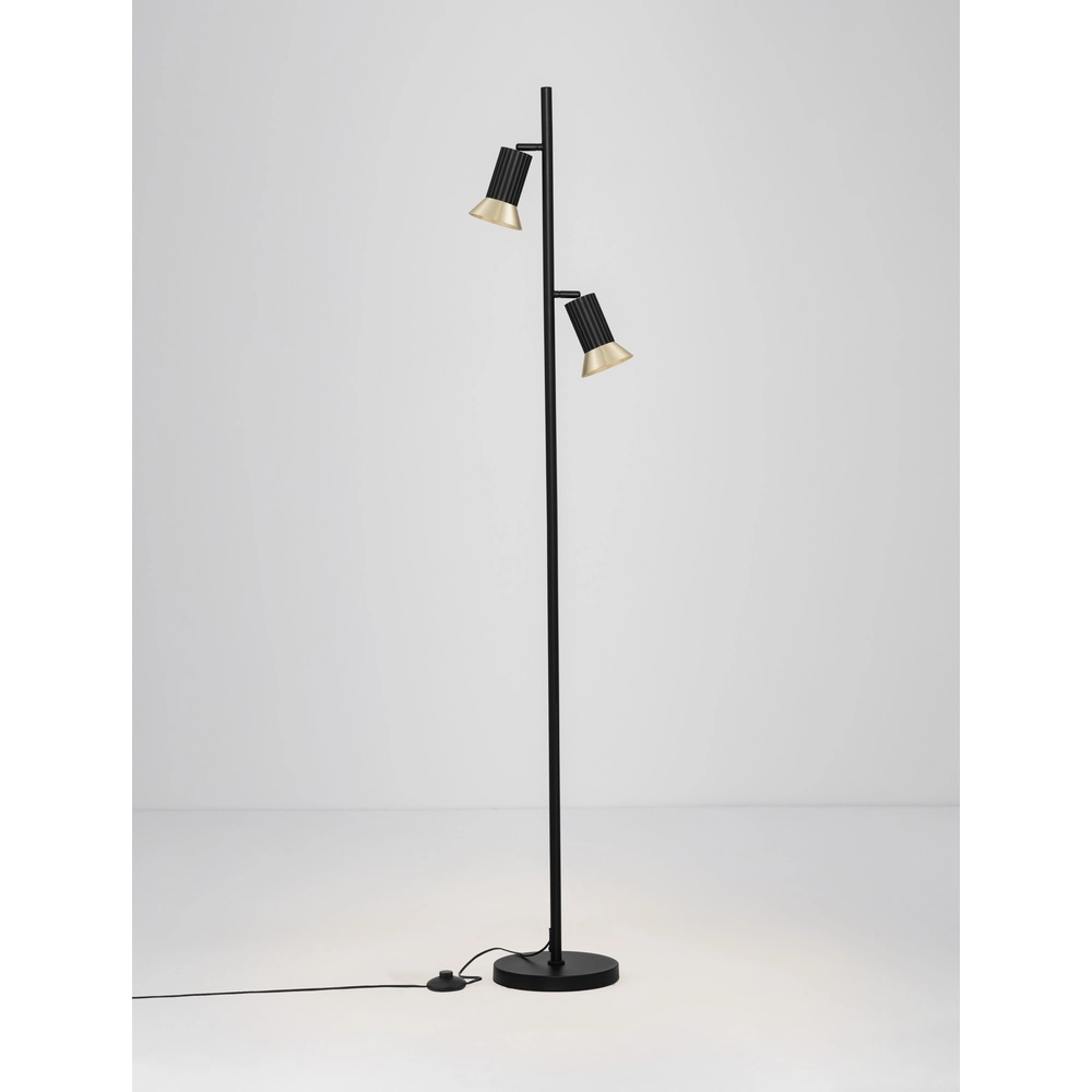 Design floor lamp Luvia black with gold