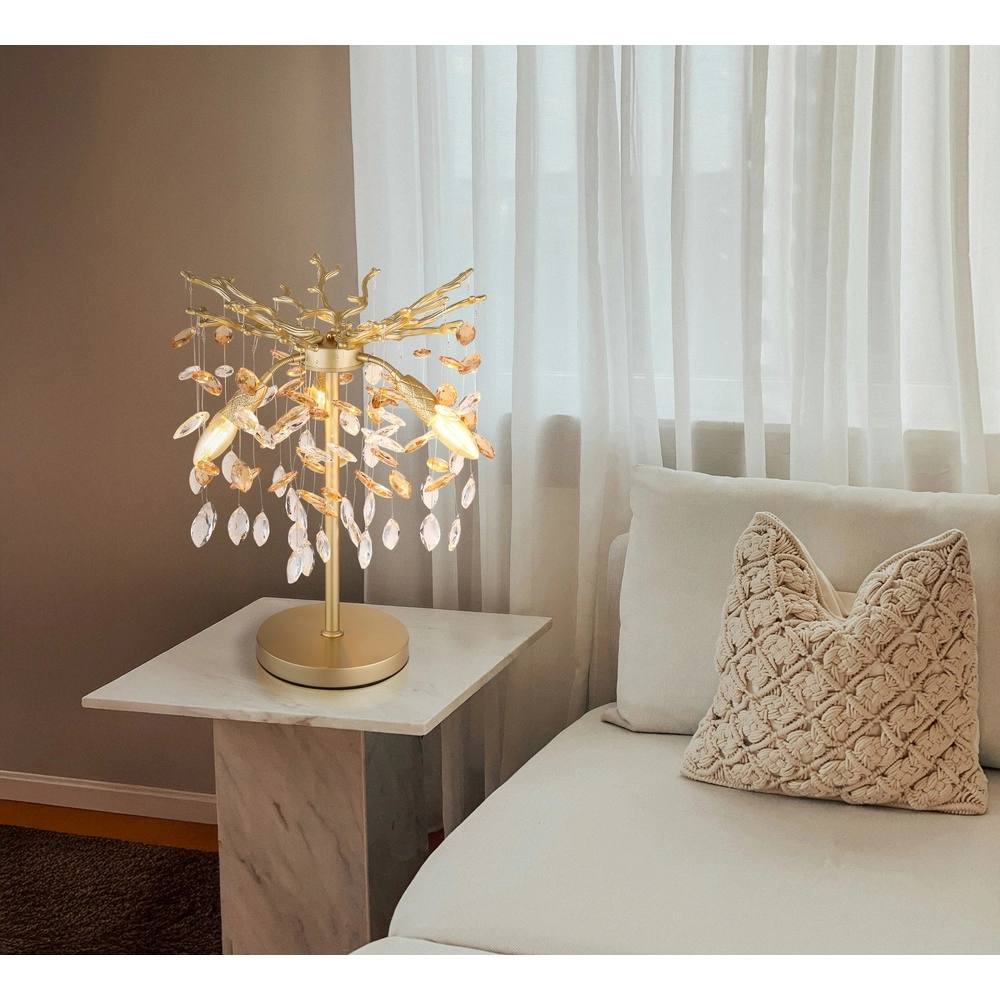 Table lamp Queena gold Ø 36cm Globo 9007371528684