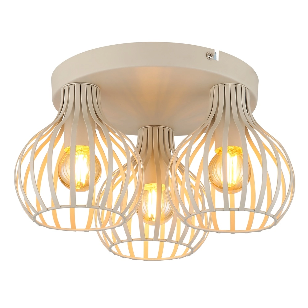 Ceiling lamp 3-lights Mateo sand brown