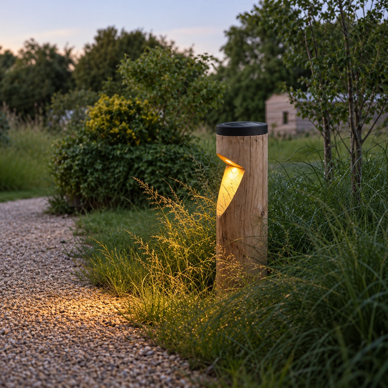 Wooden solar path lighting Bosco Solar Chestnut - 65cm - 2700K