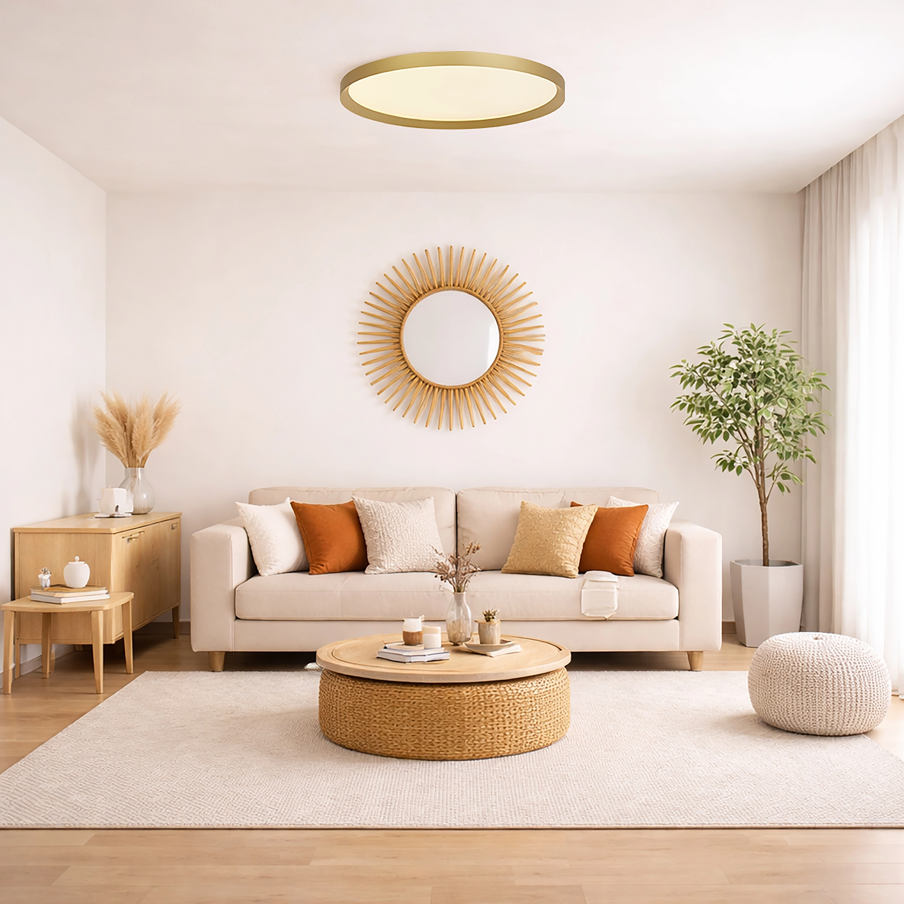 Sleek ceiling light Prisma gold Ø 45cm Lyora 5053423315270