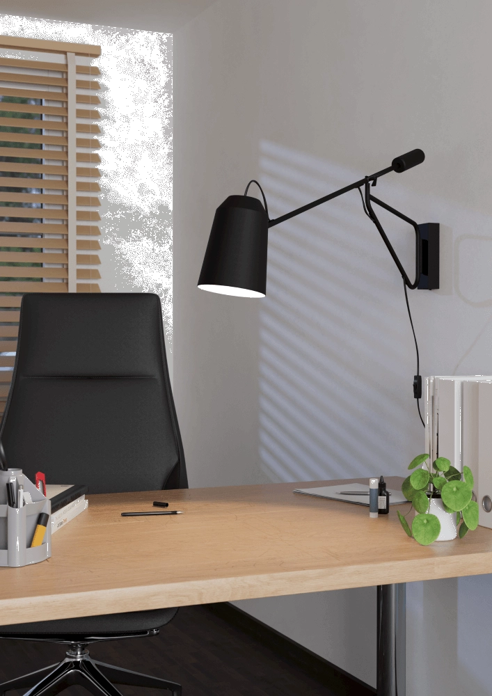 Black reading lamp Loreto 1 Eglo 9008606245116