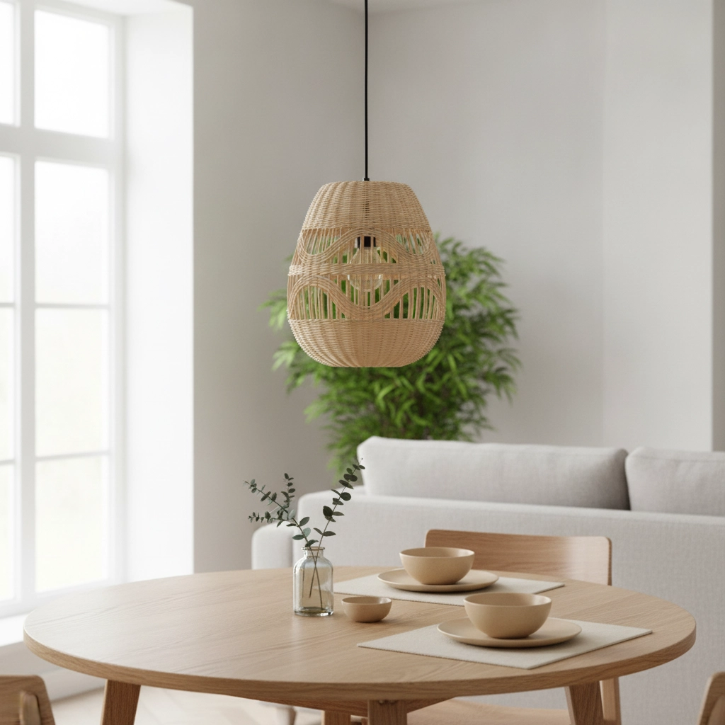 Rattan pendant lamp Marlo Ø 30cm
