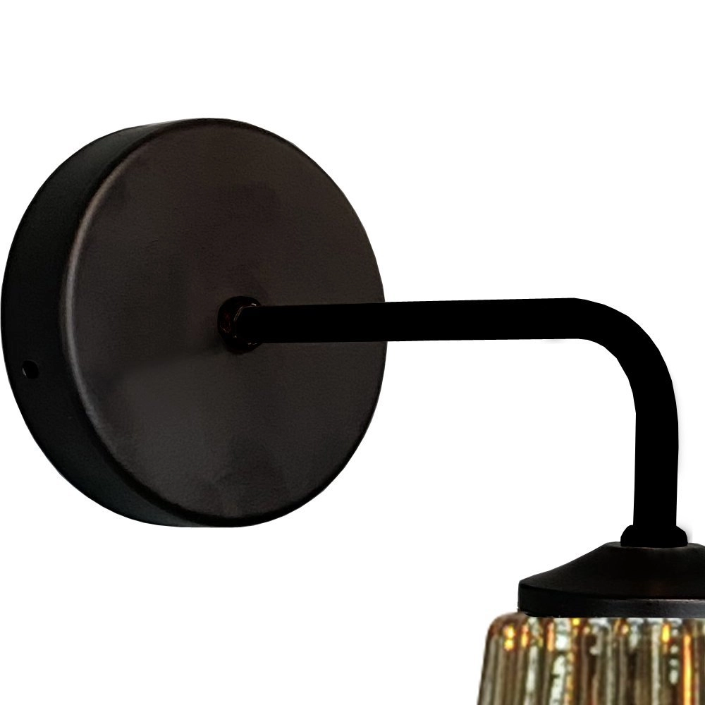 Wall lamp black Quinto with striped glass Masterlight 8718121249506