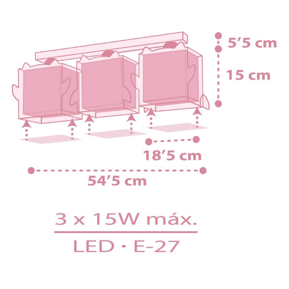 Children's room ceiling lamp Pink Owl Dalber 8420406644837