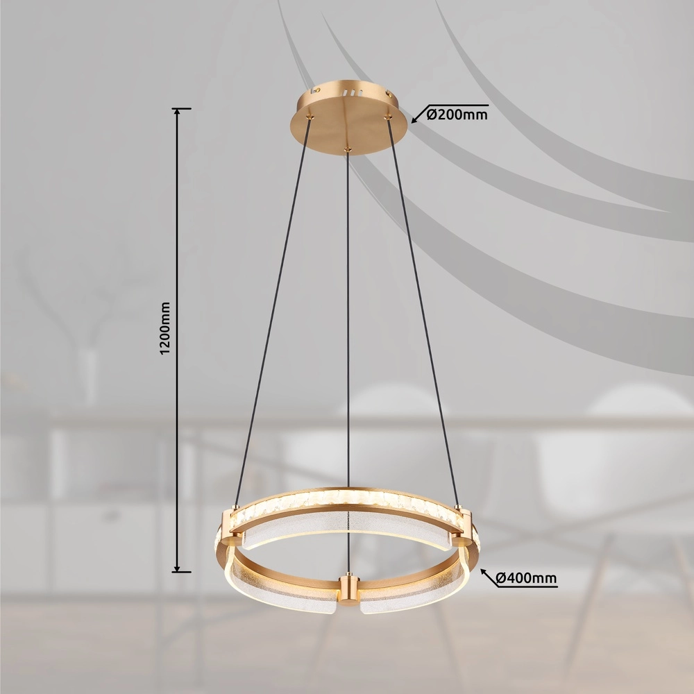 Pendant lamp Blondie Ø 40cm gold Globo 9007371449460