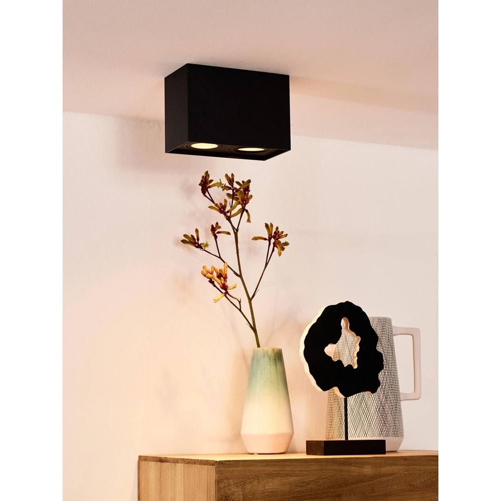 Surface-mounted ceiling spot Tube Rectangle Black Lucide 5411212221292