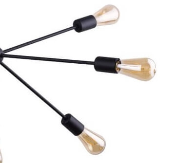 Black hanging lamp Rod with 9 fittings Lyora 5903139973496