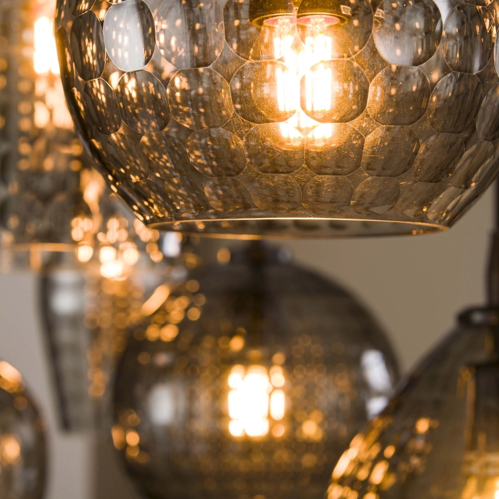 7-light pendant lamp Hexagon Smoke glasses Lyora 8716803511163