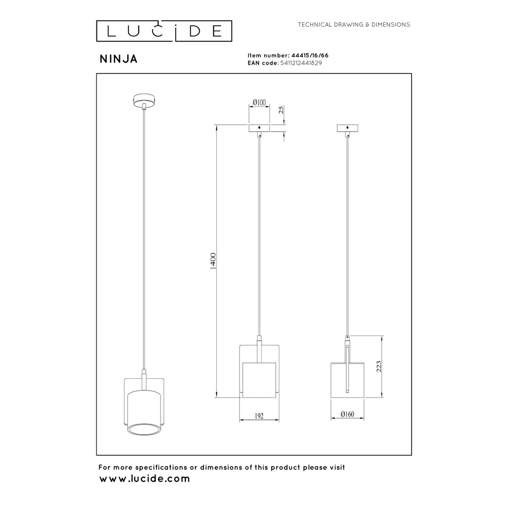 Design pendant lamp Ninja pink Lucide 5411212441829