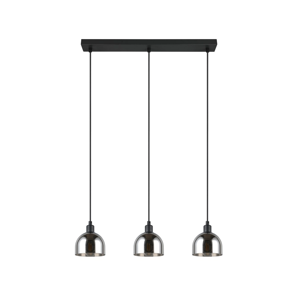 Black pendant lamp Molly 3-light white glass Trio 4017807618082