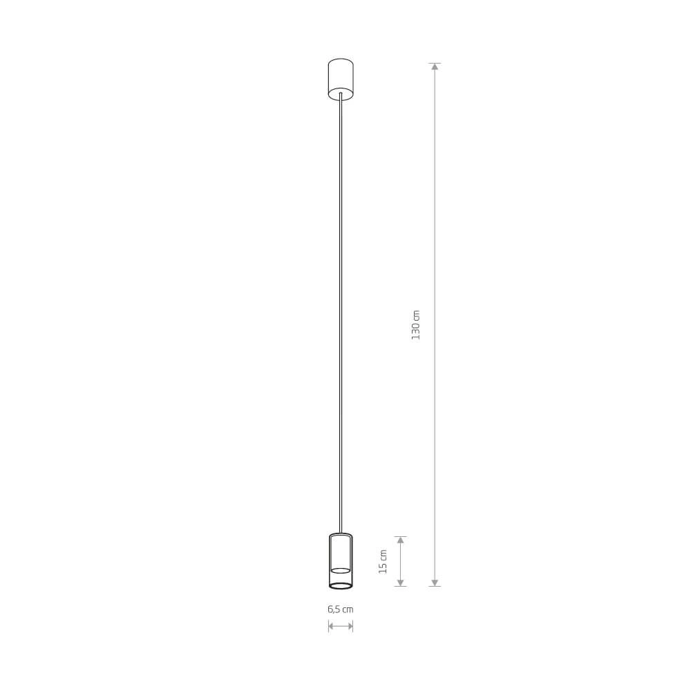 White hanging lamp Cylinder with glass Lyora 5903139787093