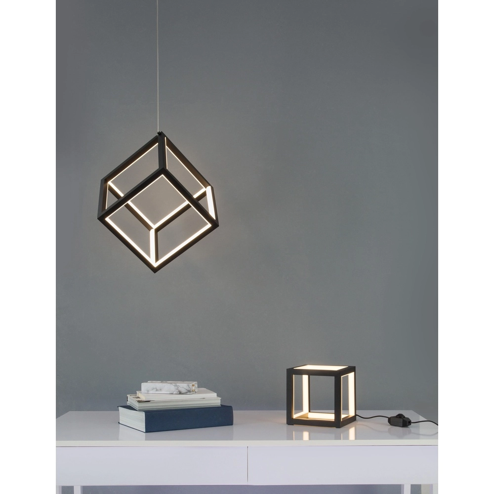 Square pendant lamp Gabbia black Lyora 5212017423399