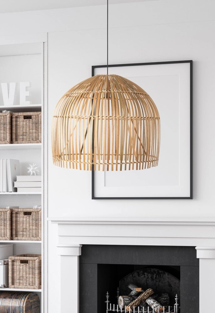 Bamboo pendant lamp Rattan Ø 60cm Searchlight 5053423176987