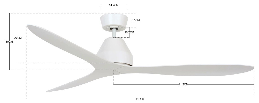 Ceiling fan white without lamp Whitehaven Ø 143cm IP55 Beacon 9333509136439