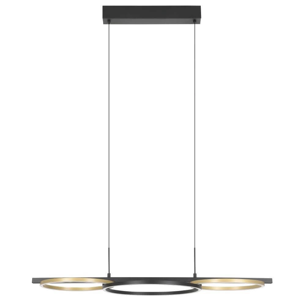 Hanging lamp with rings Lanacera black with gold Stars of Light 9008606221417
