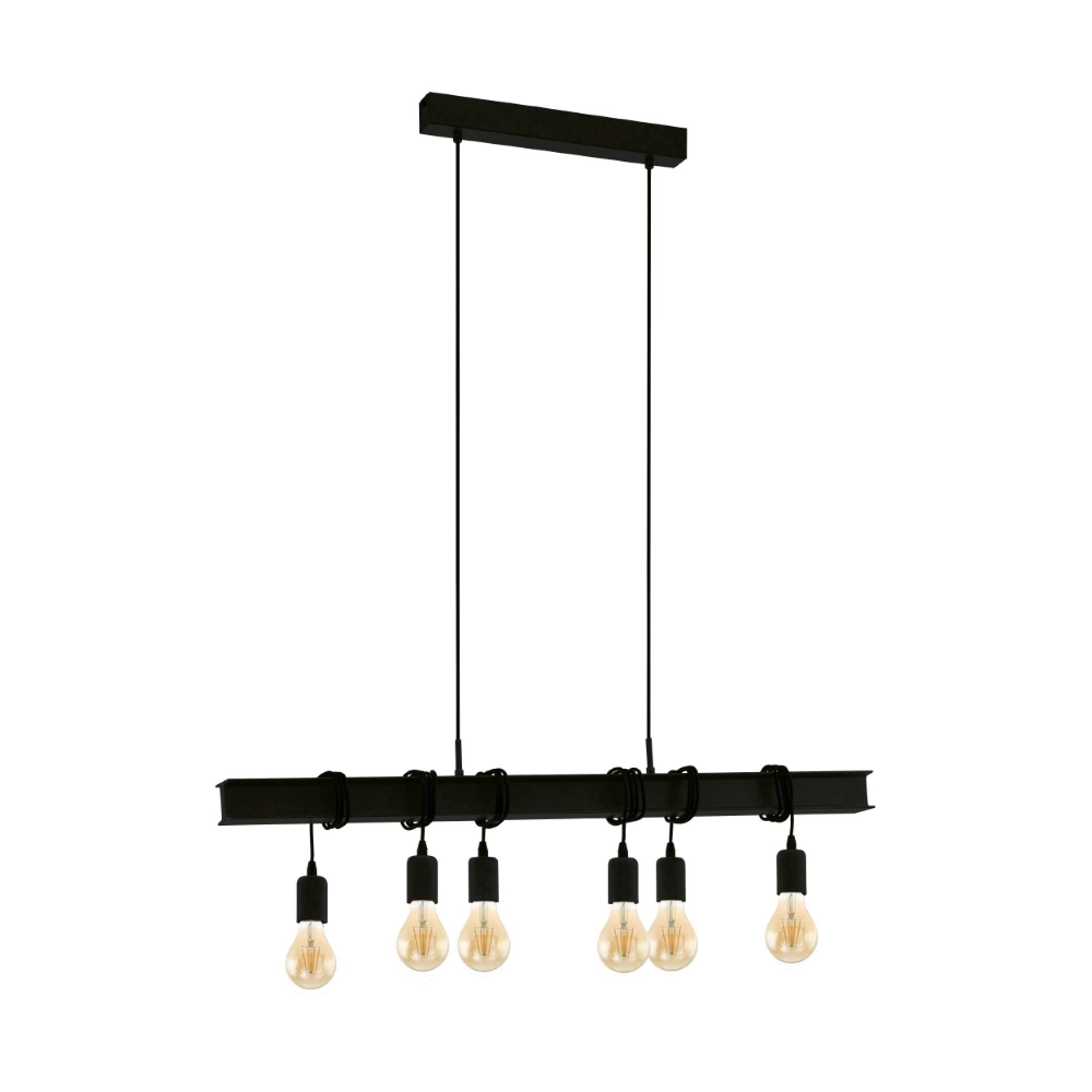 6-light pendant lamp Townshend 6 black