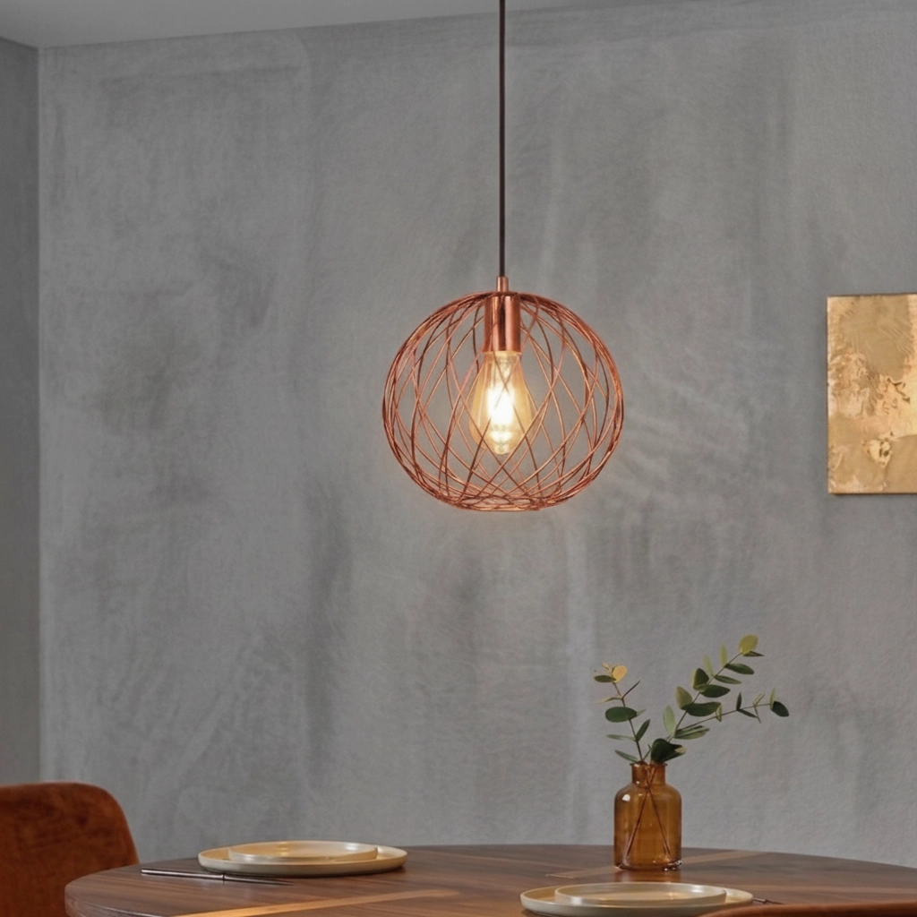 Pendant lamp Eriberto Ø 25cm rust brown