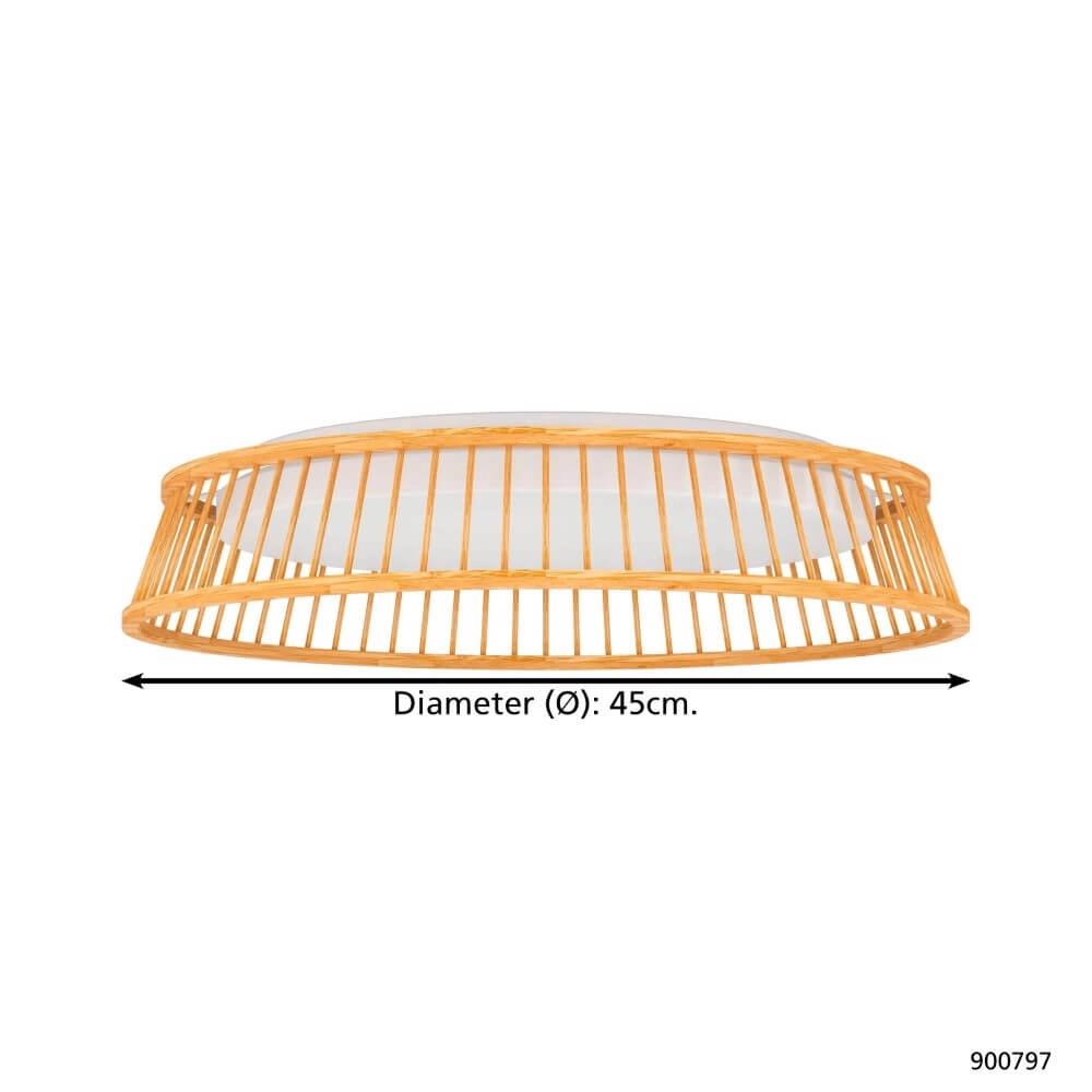 Rattan led ceiling light Luppineria Ø 45cm Eglo 9008606267019