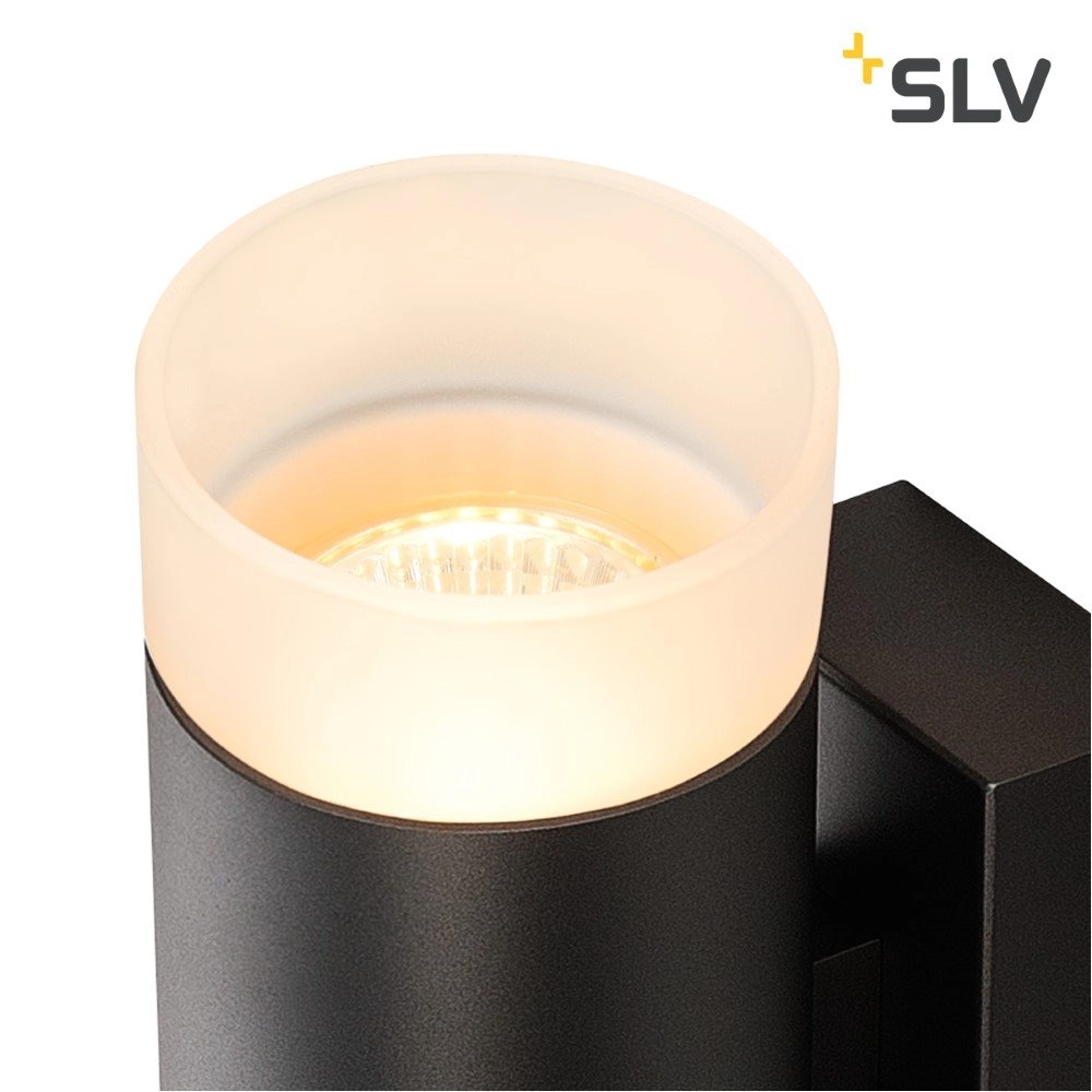 Black wall spotlight Astina Up-Down SLV 4024163231275