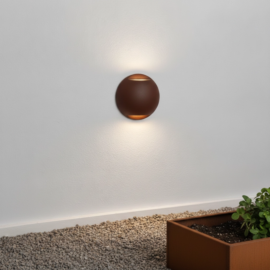 Wall lamp Passo double rust brown
