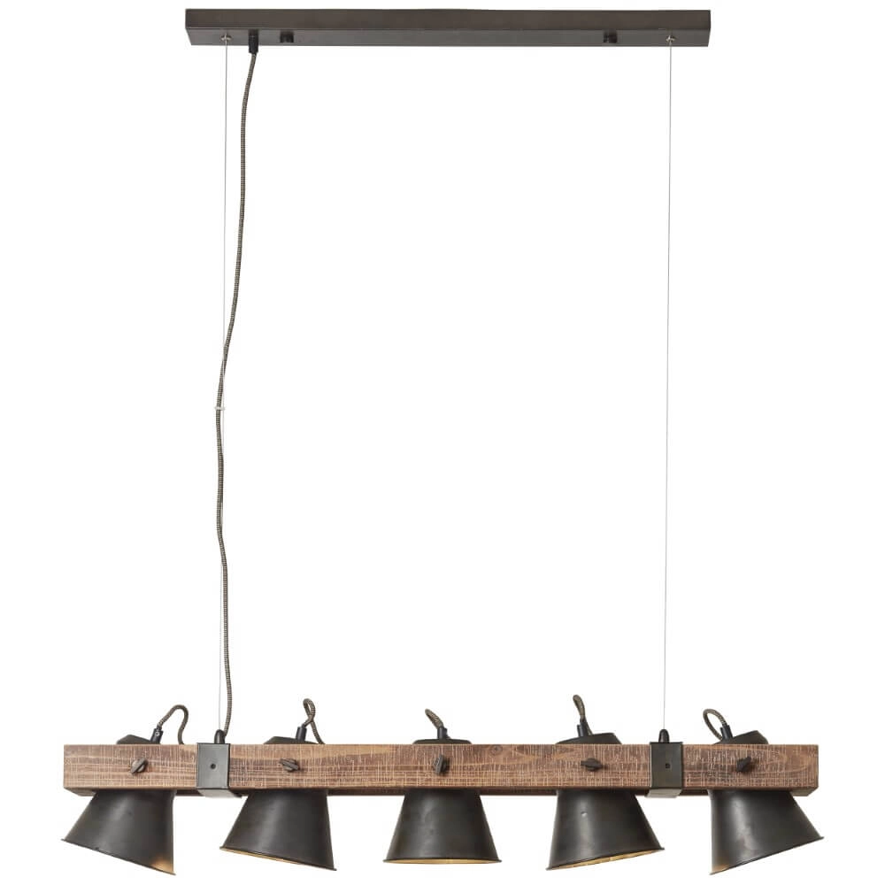 5-light pendant lamp Decca black with brown Brilliant 4004353361494