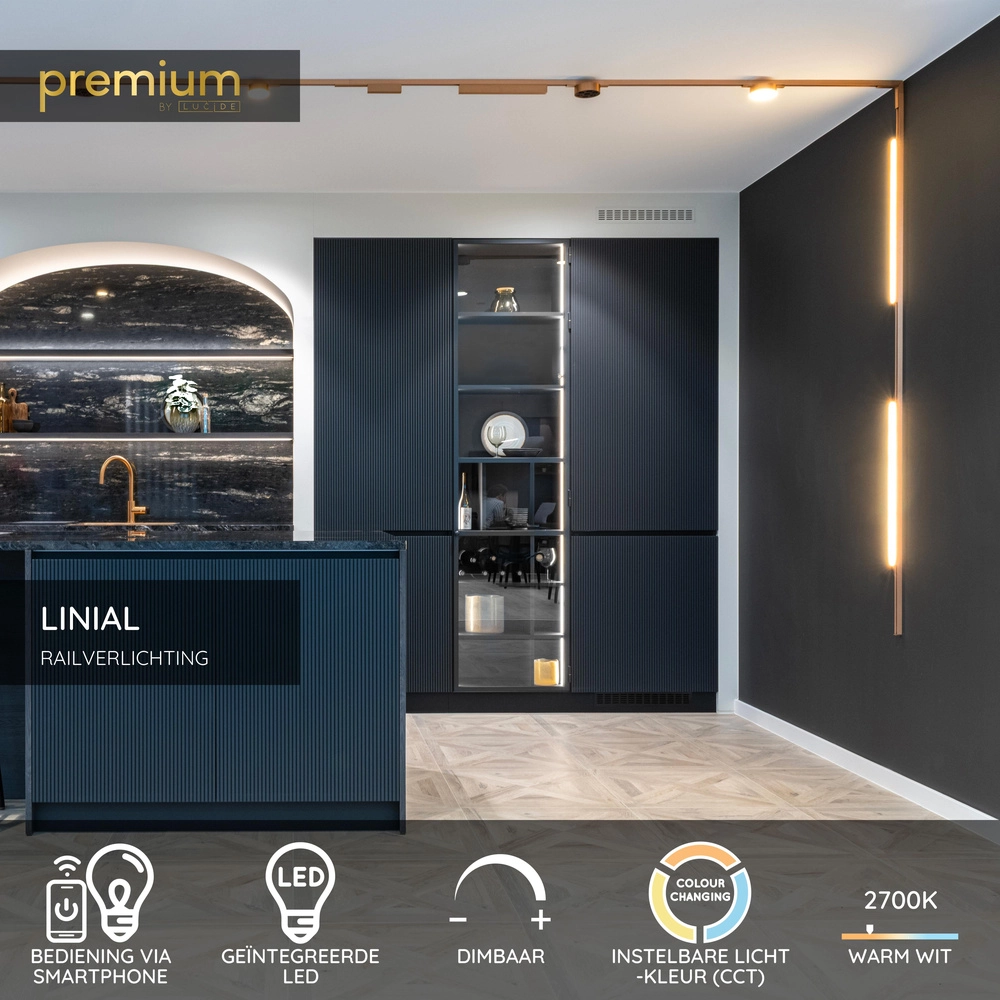 1-fase railspot Linial Fixxt champagne Premium by Lucide 5411212552402
