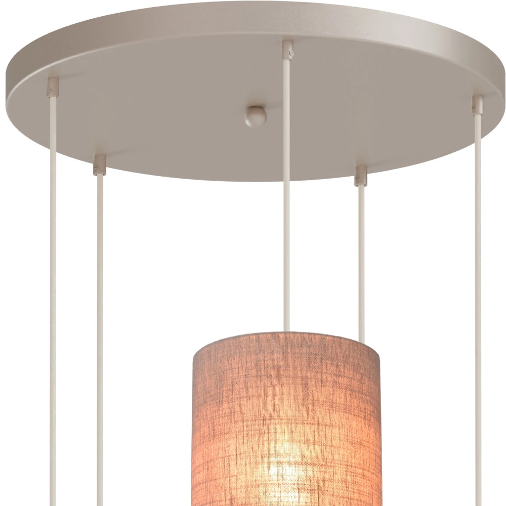 5-light pendant lamp Lisbourg beige terra with beige grey shade Masterlight