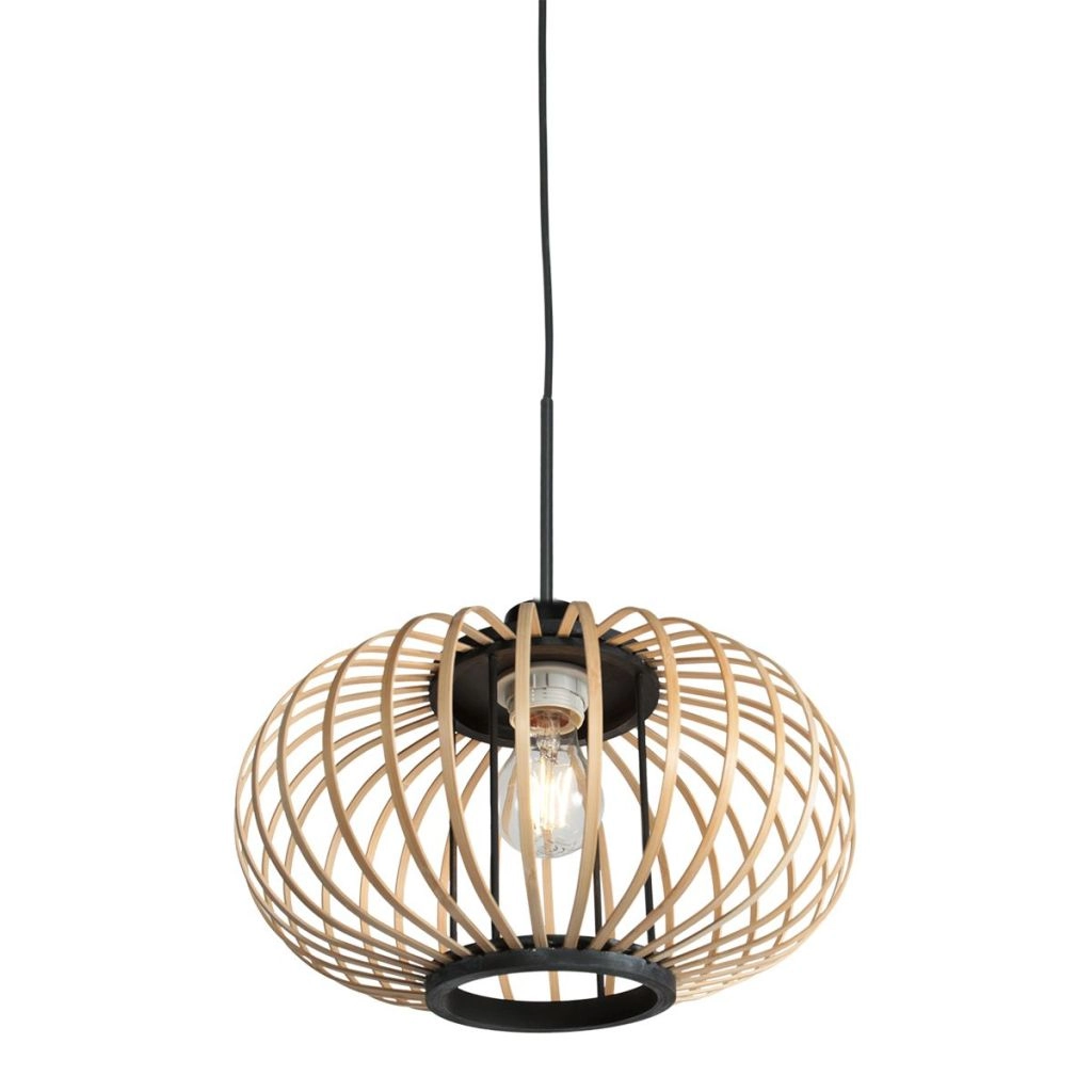 Pendant lamp Silva with bamboo shade Ø31cm