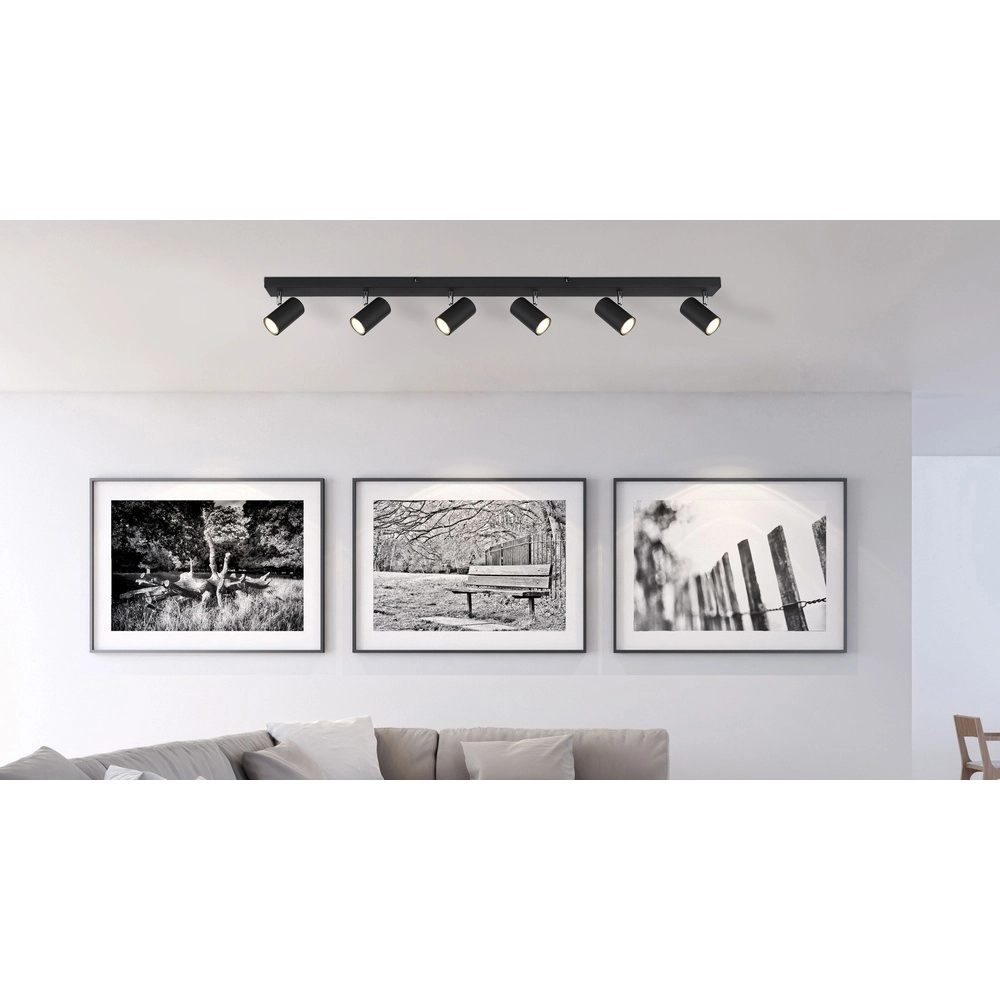 Ceiling lamp 6-lights Robby Black Globo 9007371433599