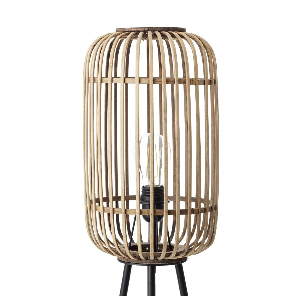 Country tripod floor lamp Woodrow Rattan Brilliant 4004353347535