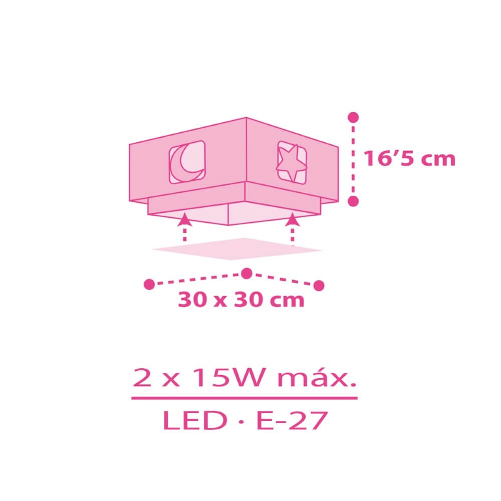 Square ceiling lamp Moonlight pink Dalber 8420406003382