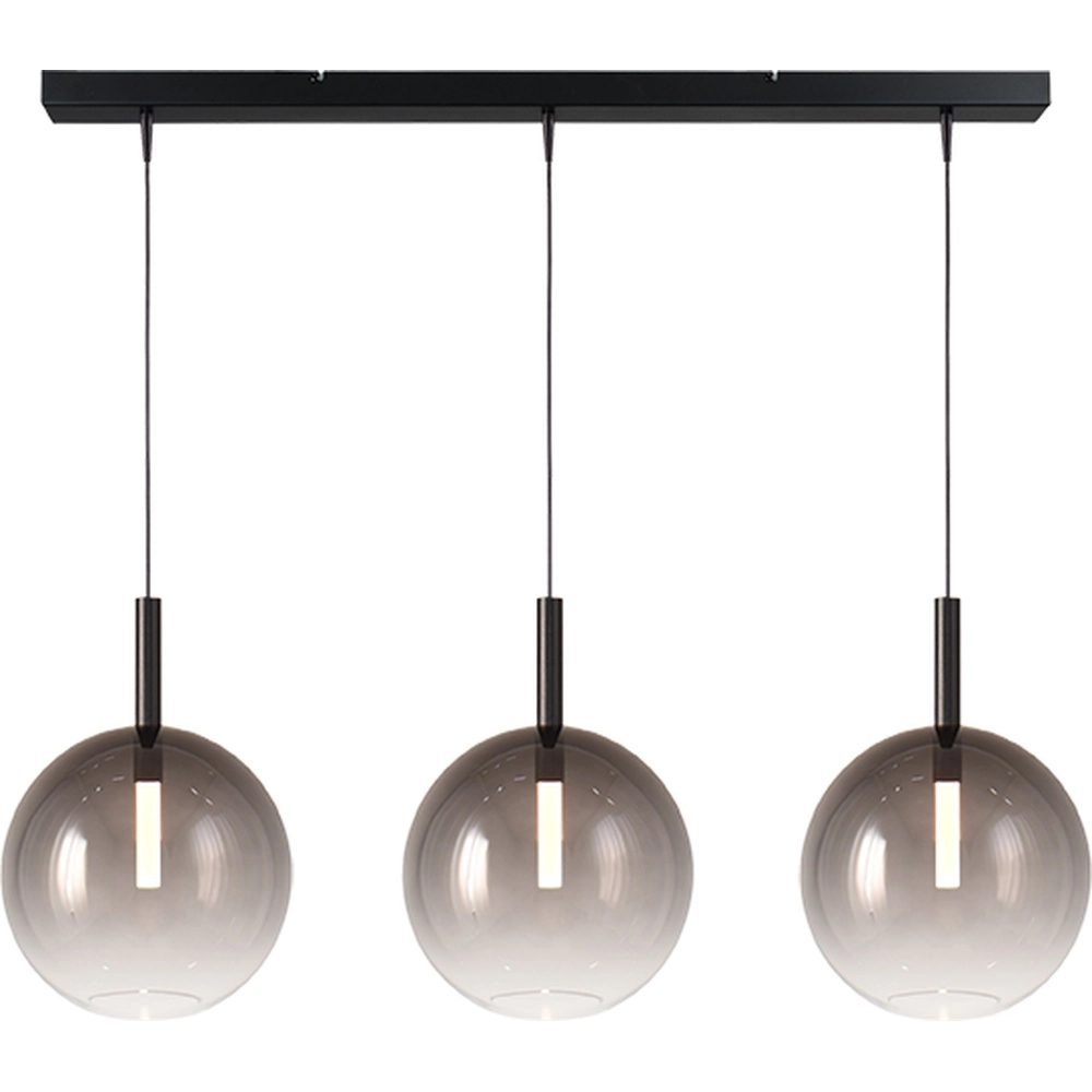 3L pendant lamp Ø 24cm Lido Ball with smoke-fading glass
