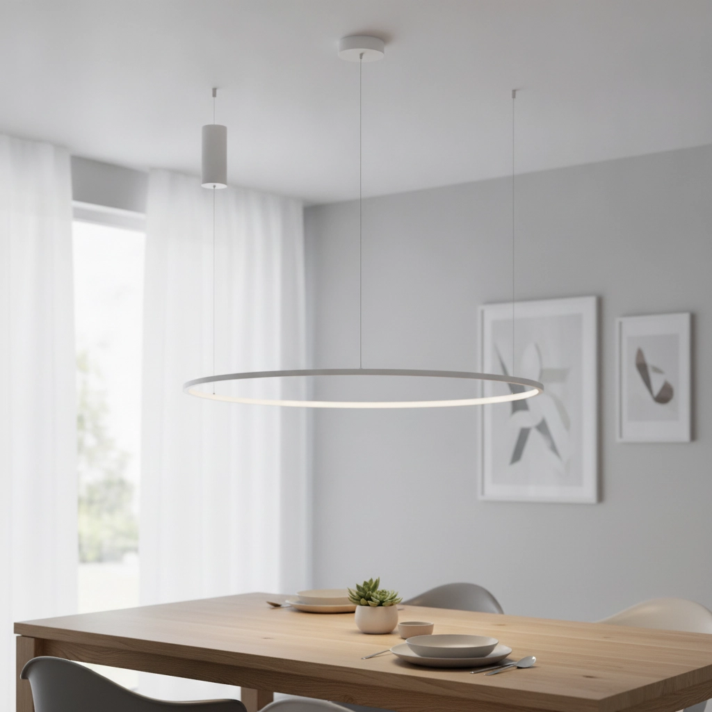 Round pendant lamp Tarquin white Ø 100cm